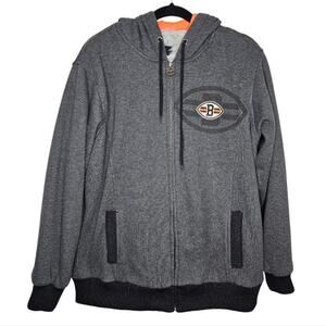 NFL Proline Cleaveland Browns Heavy Zip-Up Faux Fur Lined Hooded Sweatshirt XL